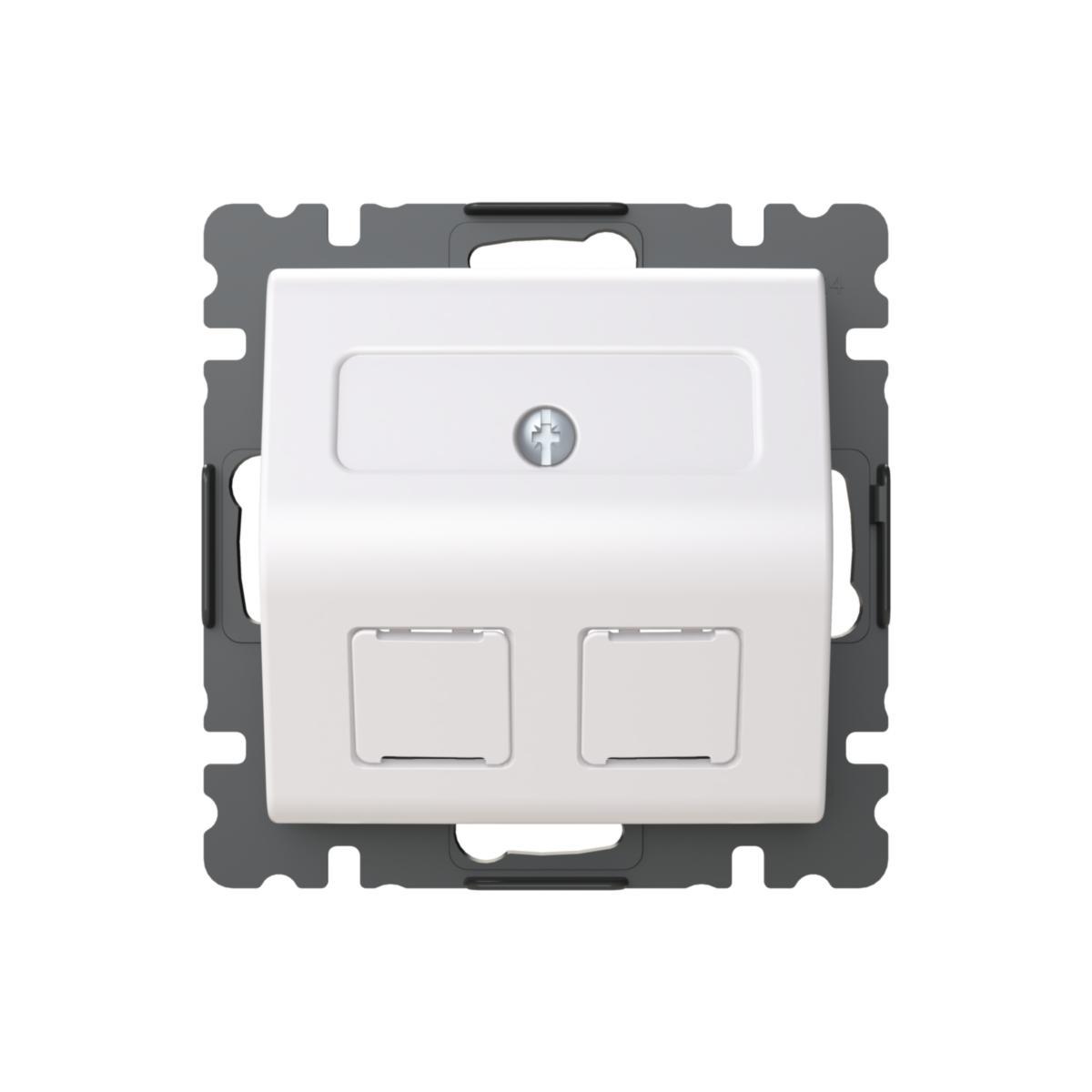 Vinklad centrumplatta 2xRJ45, 85mm, Multipack Saga - C-PLATTA SAGA 2XRJ45-UTTAG 85MM BULKPACK FOTM5040-916