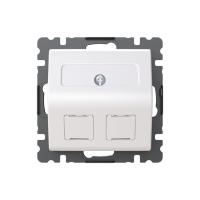Vinklad centrumplatta 2xRJ45, 85mm, Multipack Saga