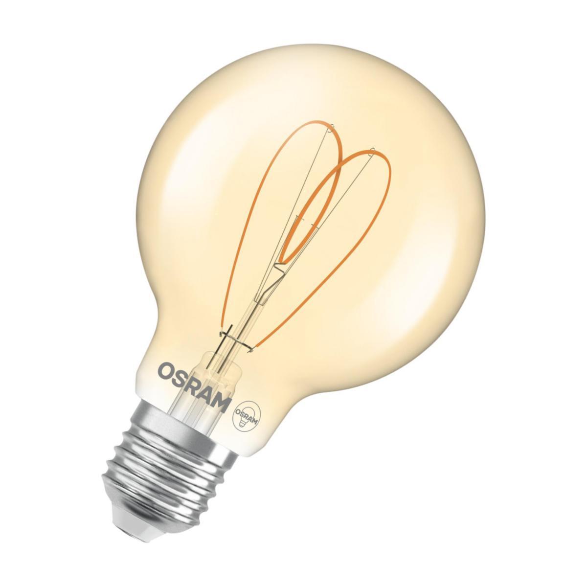 LED-lampa Vintage 1906, Glob, Guld, dimbar - LED GLOB80 60 DIM GULD 922 E27 4058075836884