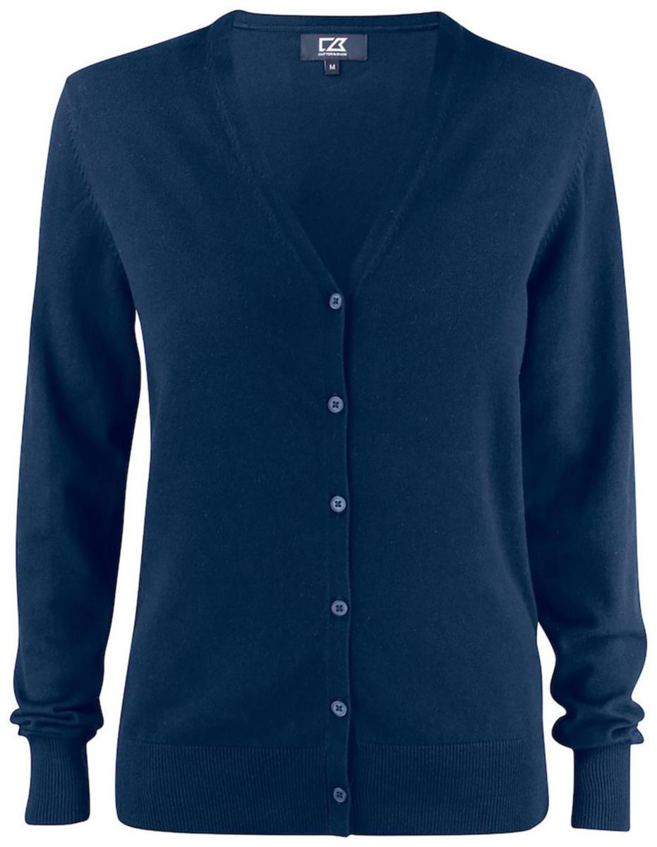 Cardigan Cutter & Buck Oakville Dam - CARDIGAN C&B OAKVILLE 355425 DAM MARIN STL M