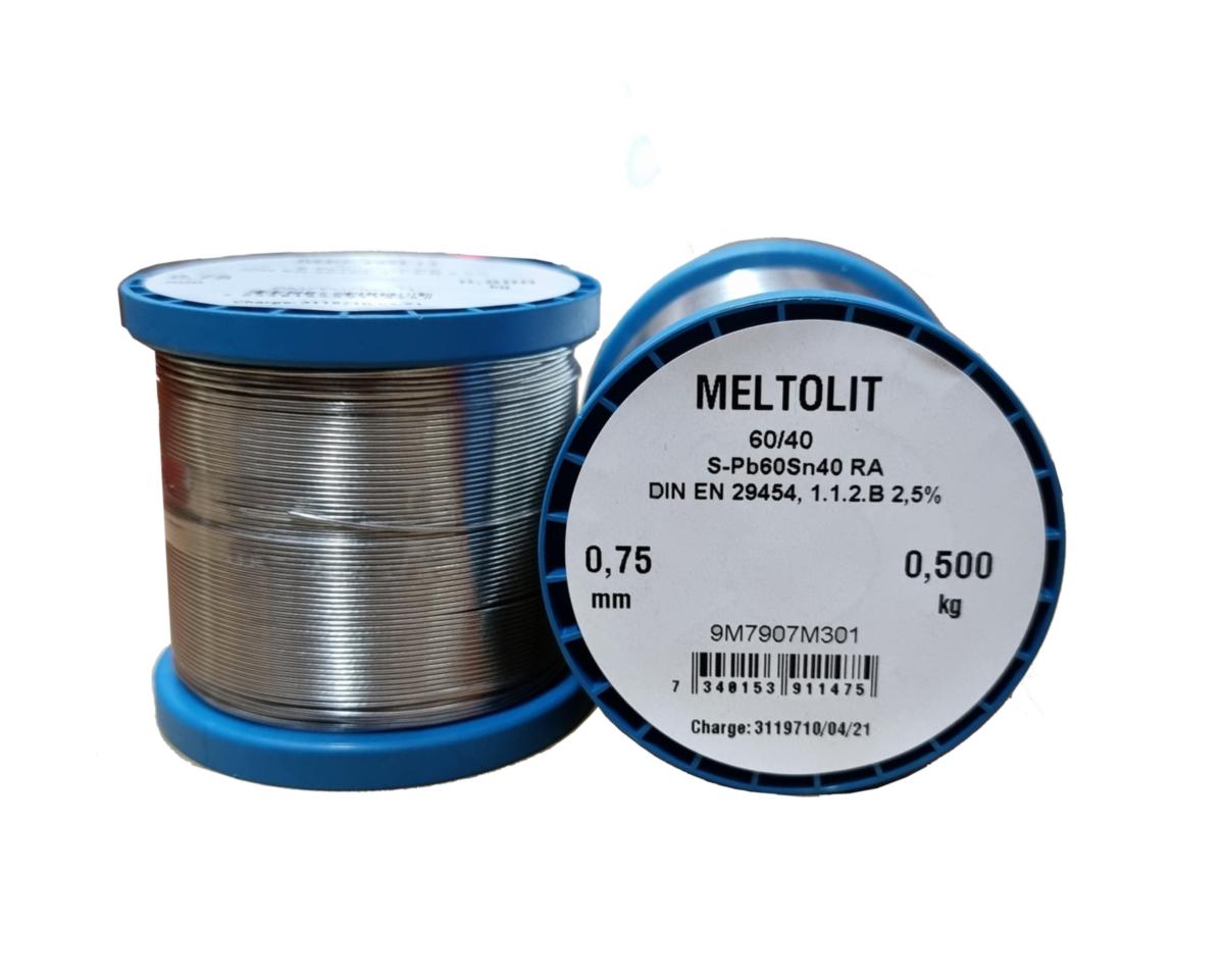Lödtenn Meltolit SN40PB60 RA - LÖDTENN MELTOLIT SN40PB60 "RA" 0,75MM 500G