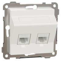 Modularuttag RS Plus vinklad infälld C6 Fjällvit