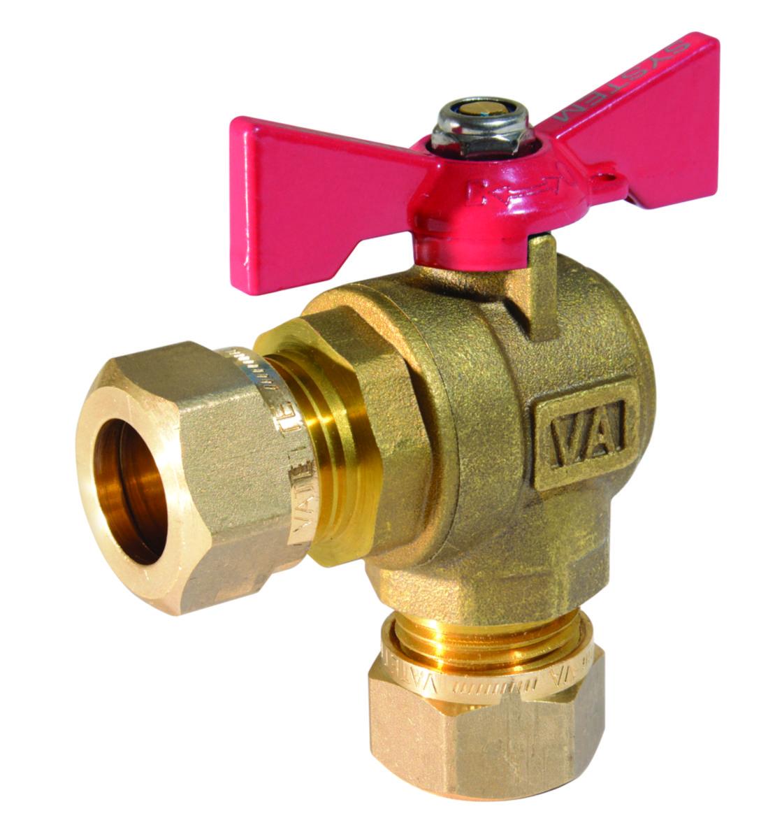 Ball valve angle 22mm clutch coupling-Vatette - VATETTE FULLPOR VAL KNE DN15 RED HANDLE