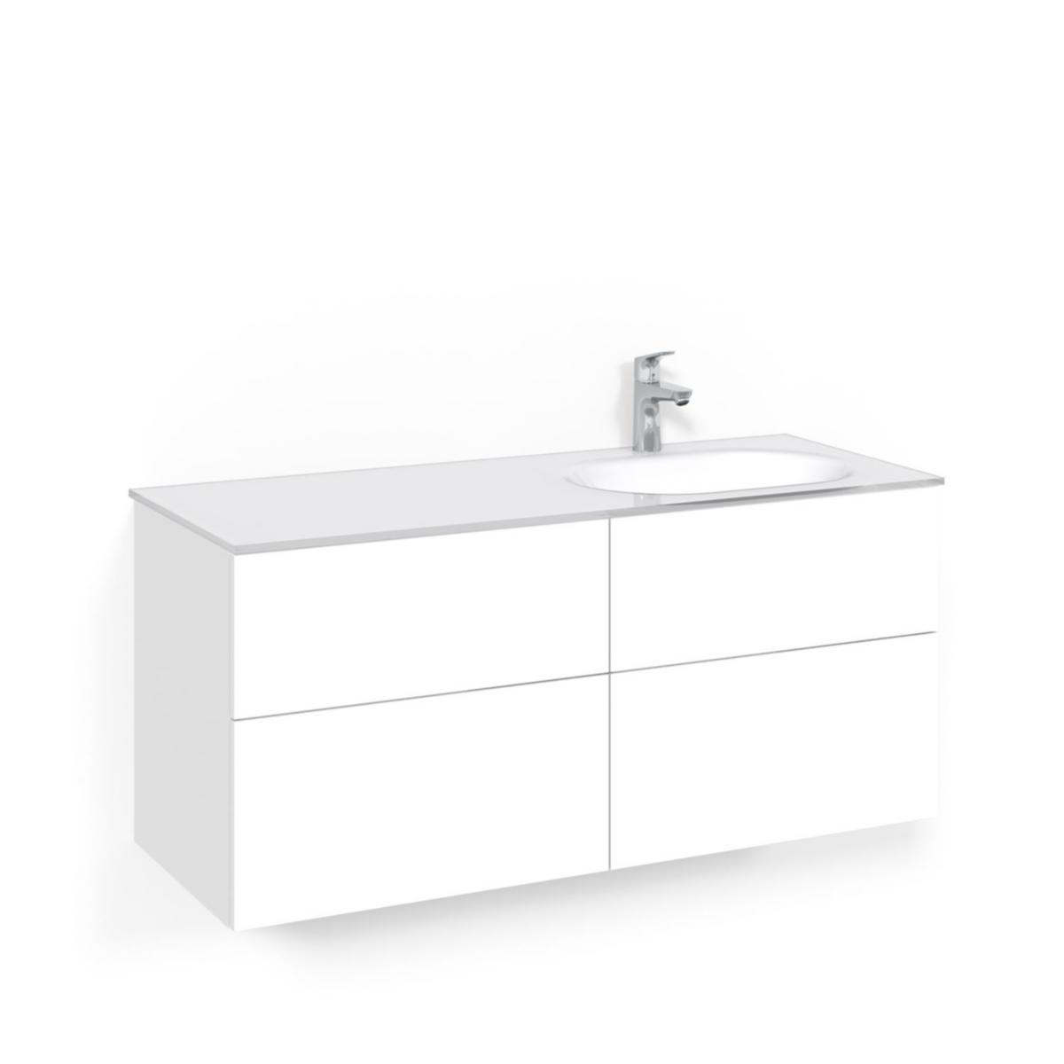 Tvättställsskåpspaket Crown Kommod 120x45D Vit, Macro - MACRO TVÄTTSTÄLLSSKÅPSPAKET CROWN KOM 120X45D VIT PL VGH