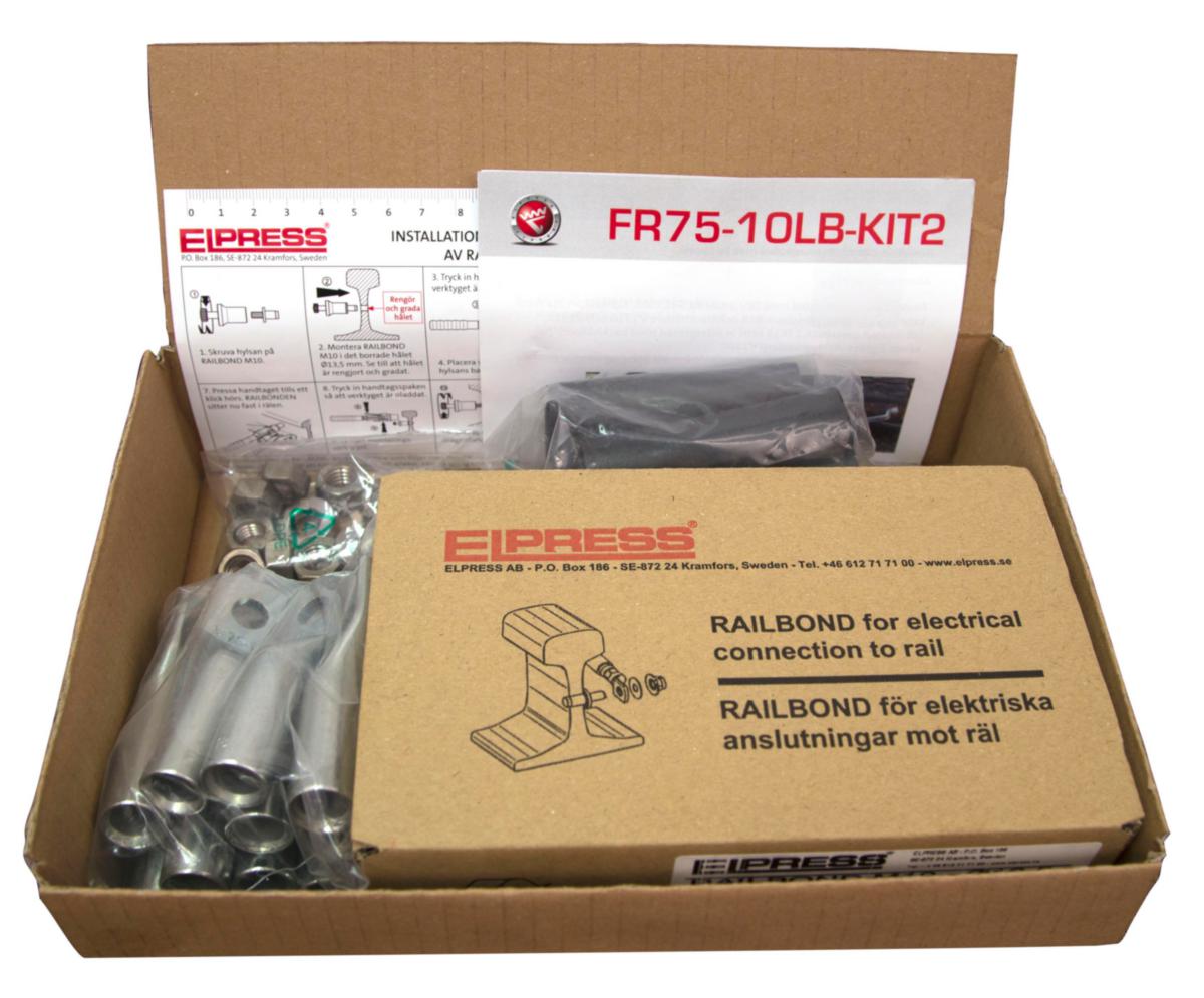 Rälkontakt RAILBOND - RÄLKONTAKT-KIT, (FRP=10 ST) RAILBOND & FR75-10LB M.M.