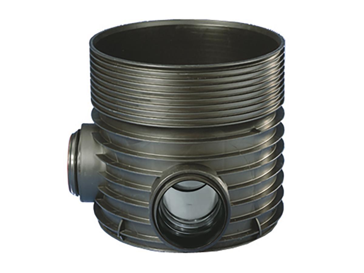 Tillsynsbrunn, Wavin Tegra 600, Typ1 90° avvinklat genomplopp - 600 TEGRA BRUNN TYP1 200MM 90GR FÖR STRUKTURVÄGGSRÖR