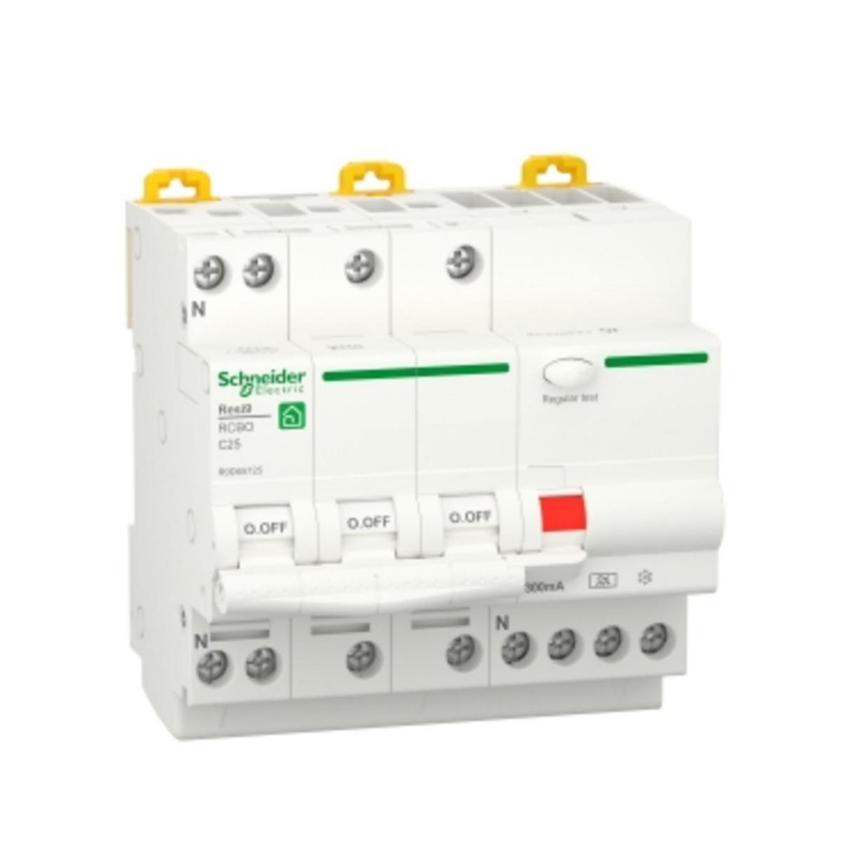 Personskyddsbrytare Resi9 300mA 4-pol - PERSSKBR. R9 3P+N C25A 300MA A R9D65725