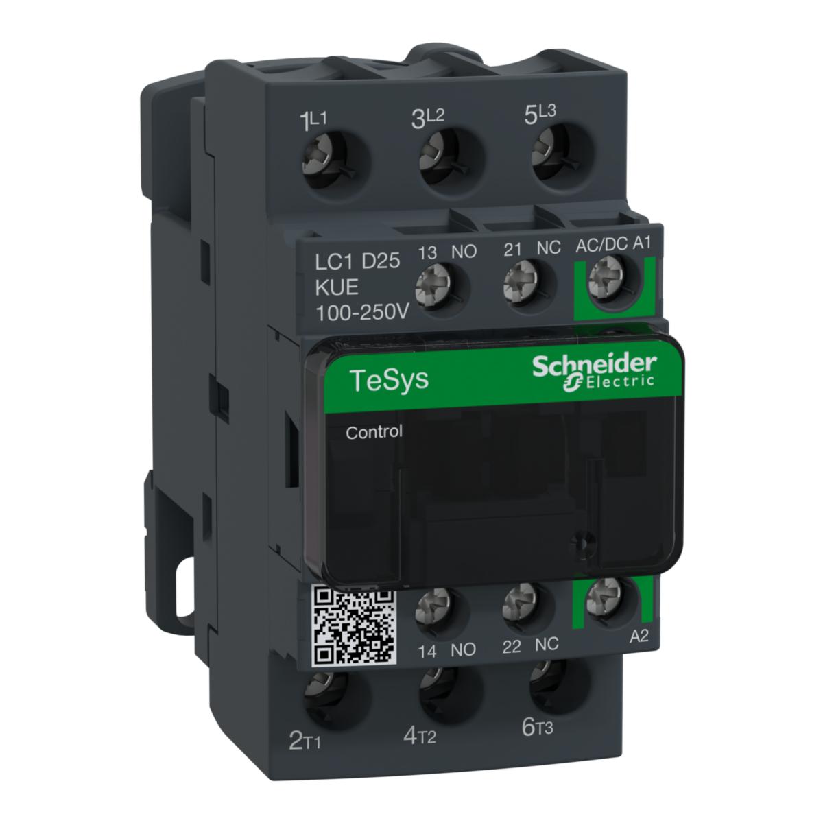 Contactor TeSys D Green - CONTACTOR-3P-AC3-<=440V 25A - LC1D25KUE