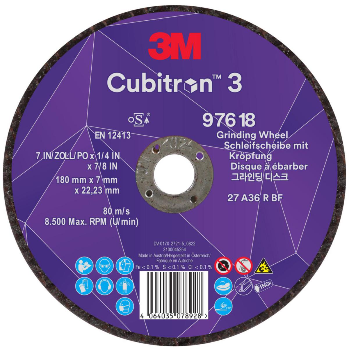 Navrondell 3M Cubitron 3 Mejslande - NAVRONDELL 3M CUBITRON 97618 36+ T27 180MMX7MMX22.23MM