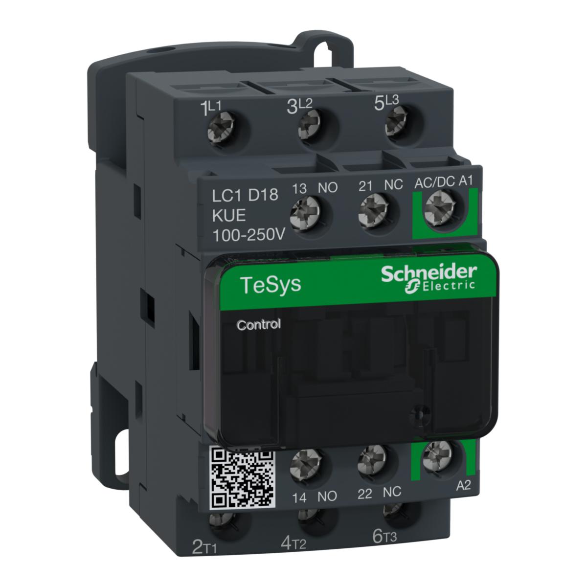 Contactor TeSys D Green - CONTACTOR-3P-AC3-<=440V 18A - LC1D18KUE