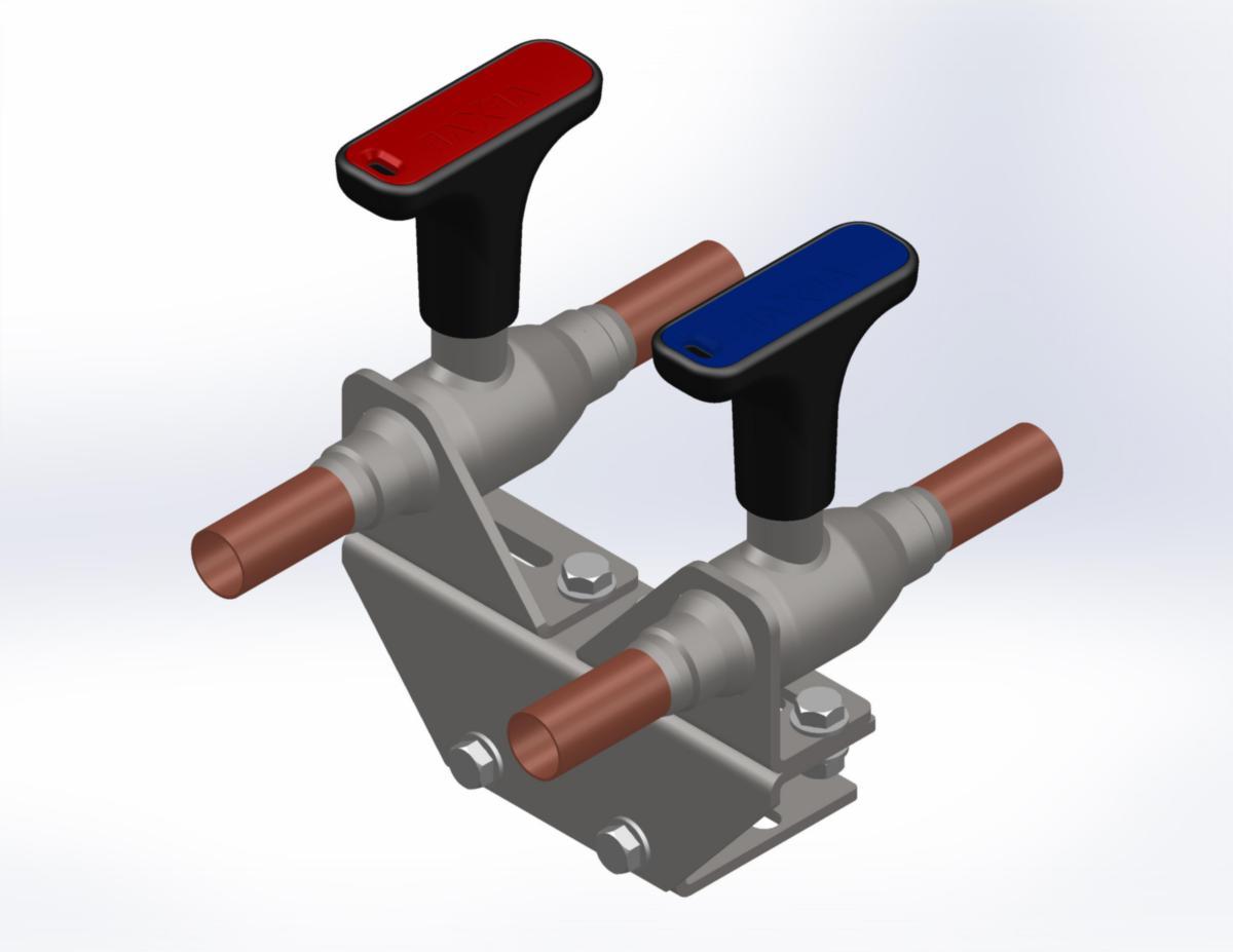 Helsvetsad kulventil fabrikat Vexve Serie 303X/TW "tvilling-modell" i kolstål med lödanslutningar, reducerat flödesutförande - TWINVENTIL DN20 CU18/CU18 MUFF PN16 P235GH VEXVE-X RED. SPAK
