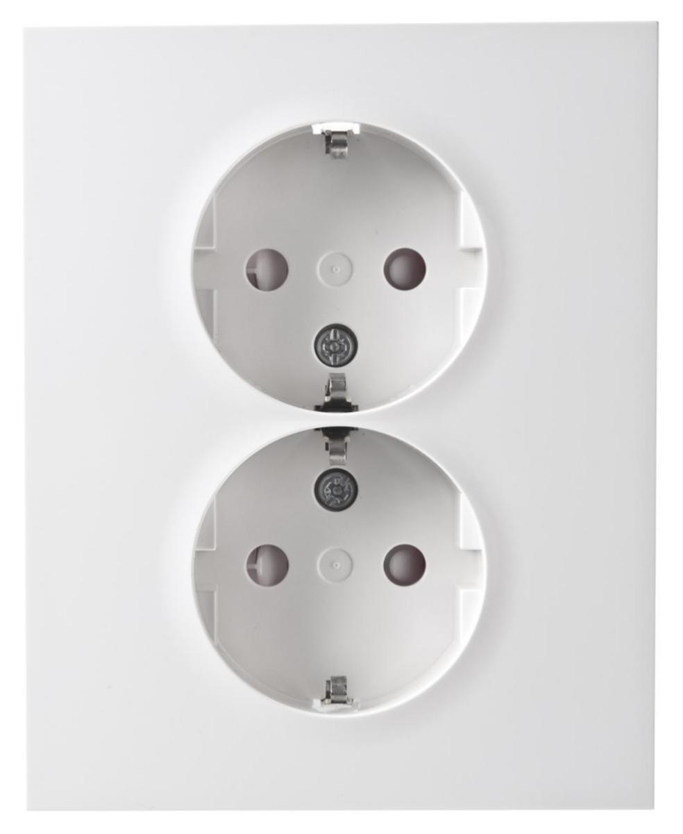 Wall socket 2-way low, Elko Plus - PLUS DOUBLE SOCKET OUTLET PW