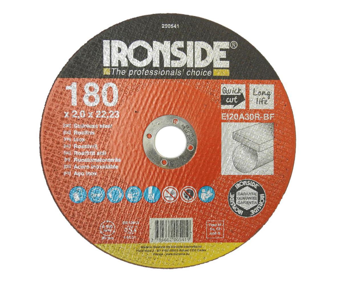 Kapskiva Ironside för rostfritt - KAPSKIVA IRONSIDE 180X2.0X22 F41 EI20 INOX 200541