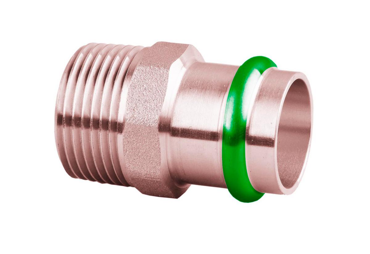 Transition sleeve with external thread type V, a-collection - 18xR15 A-PRESS CU COUPLING MALE THREAD