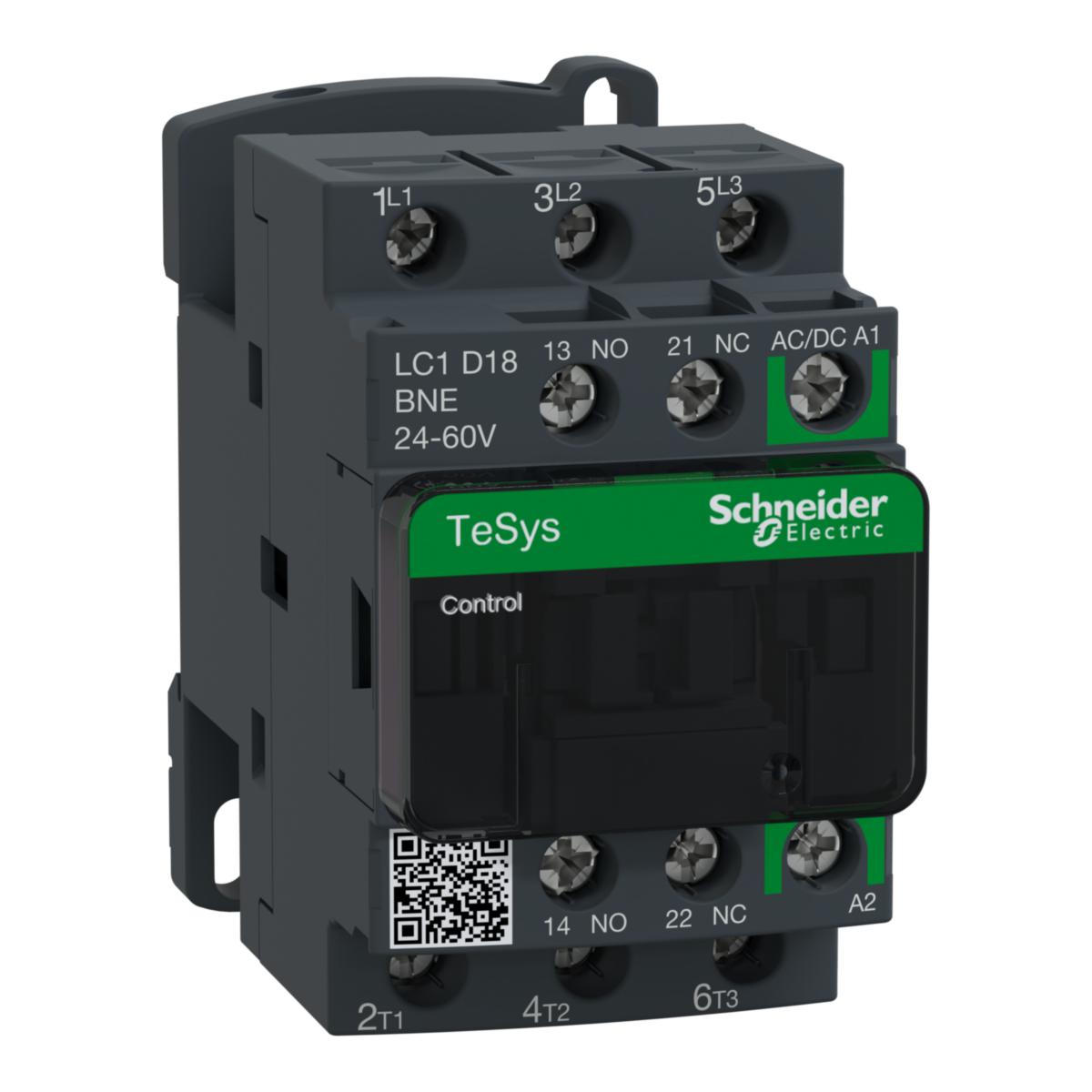 Contactor TeSys D Green - CONTACTOR-3P-AC3-<=440V 18A - LC1D18BNE