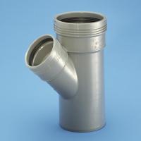 Branch pipe with two sleeves 45° Wafix PP, Wavin