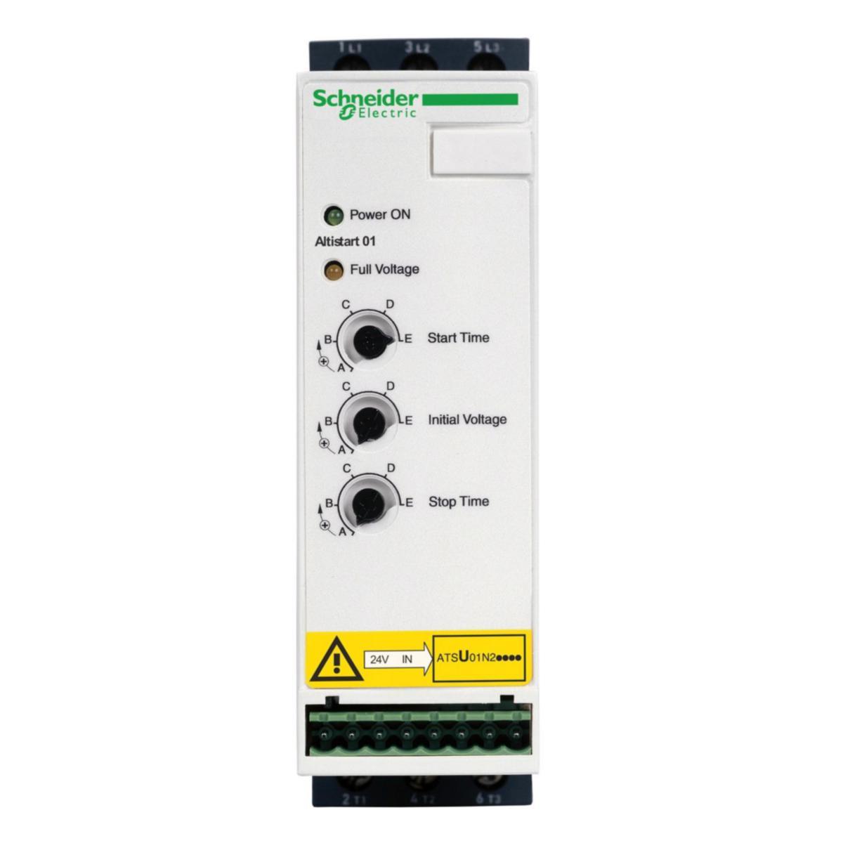 Mjukstarter ATSU01N2 Mjukstart / stopp, 0,75 till 15kW 3-fas 380-415 V - MJUKSTART/-STOPP 22A 200-480V ATSU01N222LT