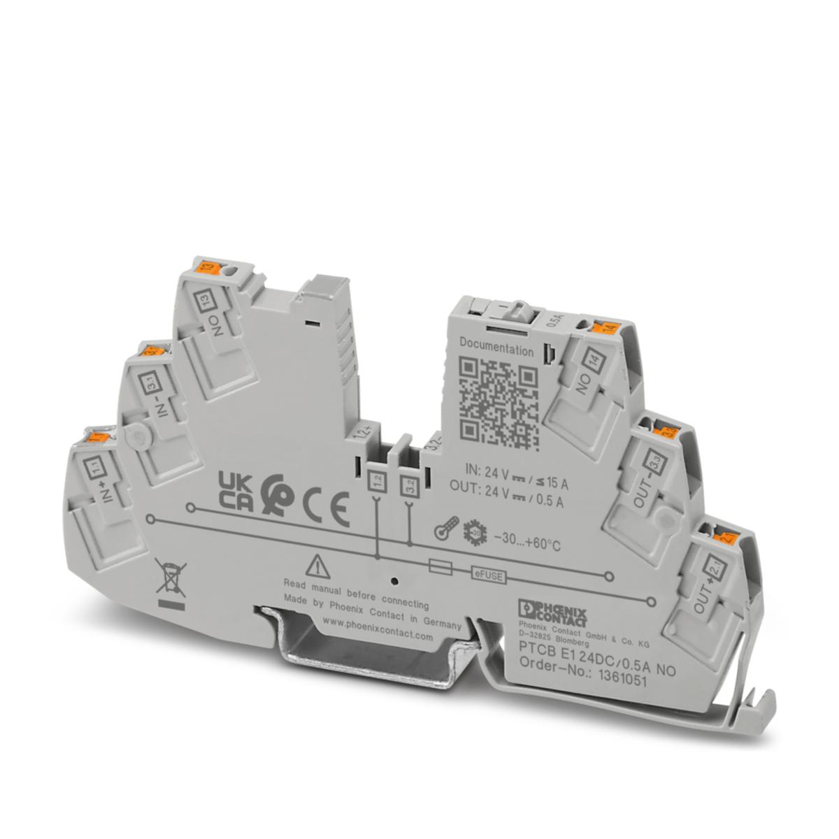 Elektronisk säkring 1-kanal PTCB - SÄKRING 1-POL ELEKTRONISK 0,5A PTCB E1 24DC/0.5A NO