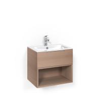 Tvättställsskåpspaket Crown Kommod 60x45 Ljus Ek, Macro