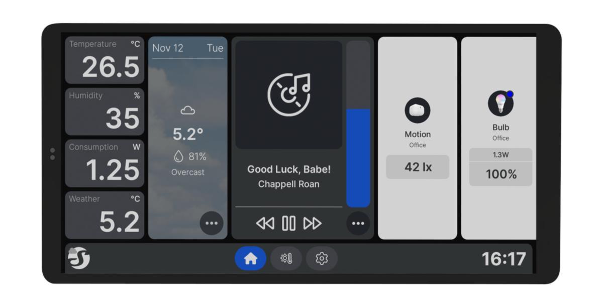 Wifi touch screen Shelly Wall X2 Blu H&T - Shelly Wall Display X2 Black 