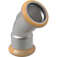 Böj 45° med 2 muffar, rostfritt, Mapress Therm