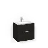 Tvättställsskåpspaket Crown Kommod 60x45 Svart Ek, Macro