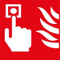 Skylt Brandtryckknapp