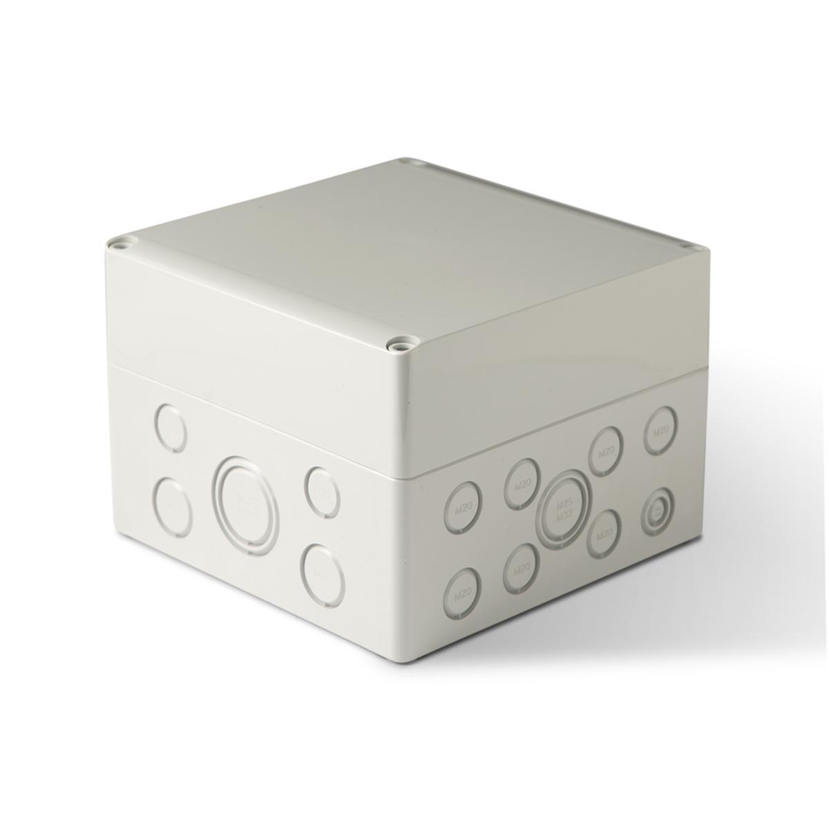 Kapsling Cubo S, med grått lock, metriska knockouts - APPLÅDA GL PC METR 175X175X125 SPCM181813HG