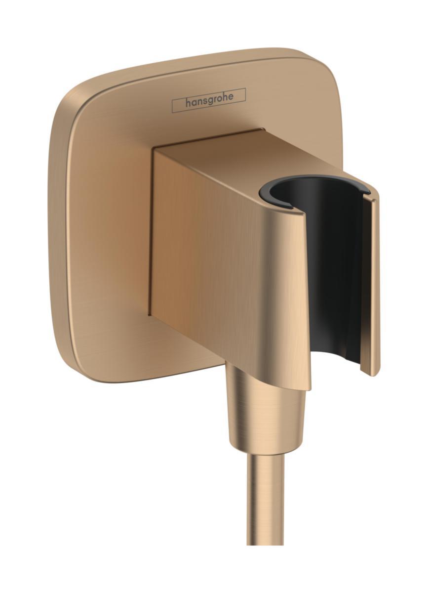 Slangvinkel/Duschhållare Fixfit Q med hållare, Hansgrohe - HG SLANGVINKEL/DUSCHHÅLLARE FIXFIT Q BORSTAD BRONS