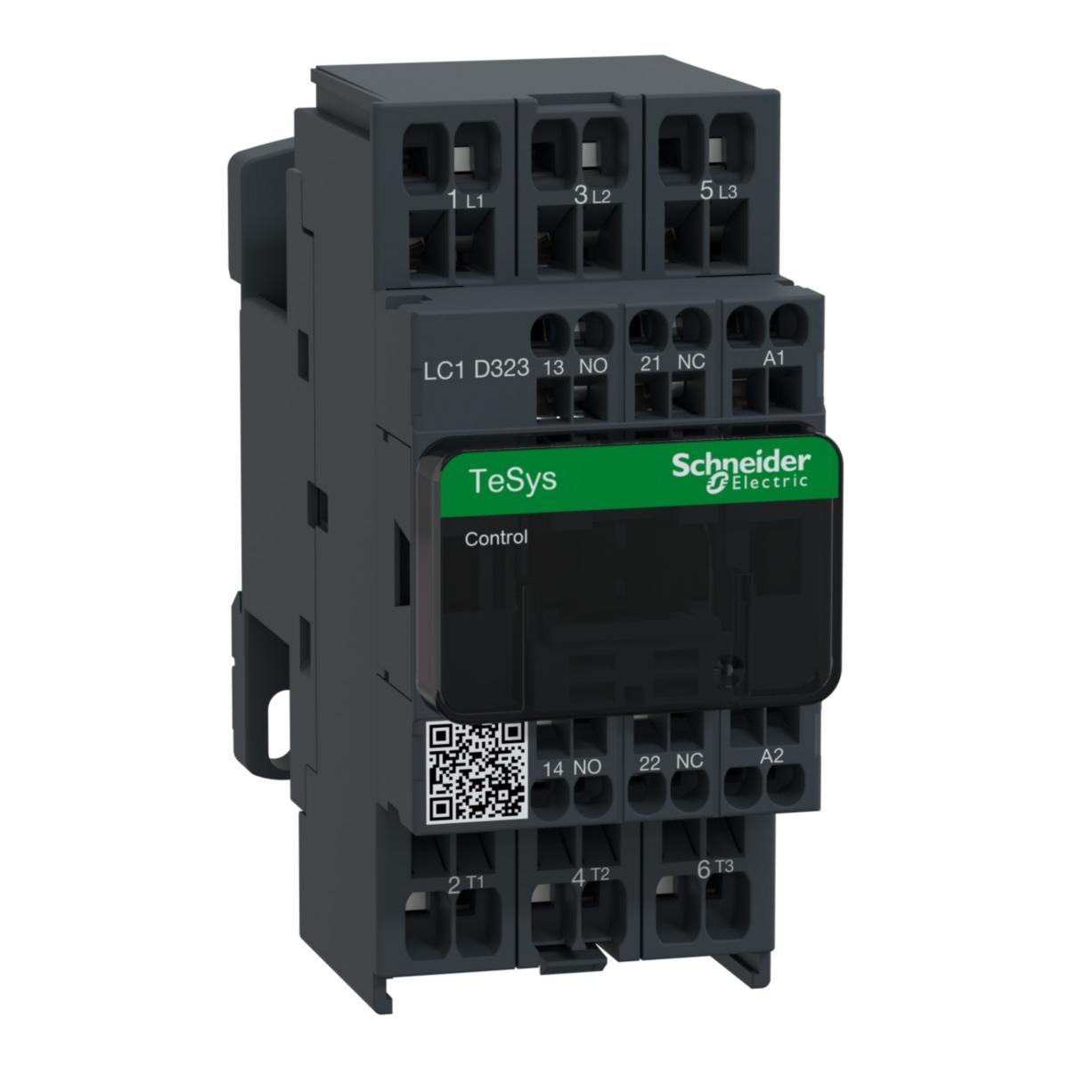 Kontaktor 9-38A LC1D, AC spole, bladfjäder - KONTAKTOR 32A 15KW 110VAC LC1D323F7