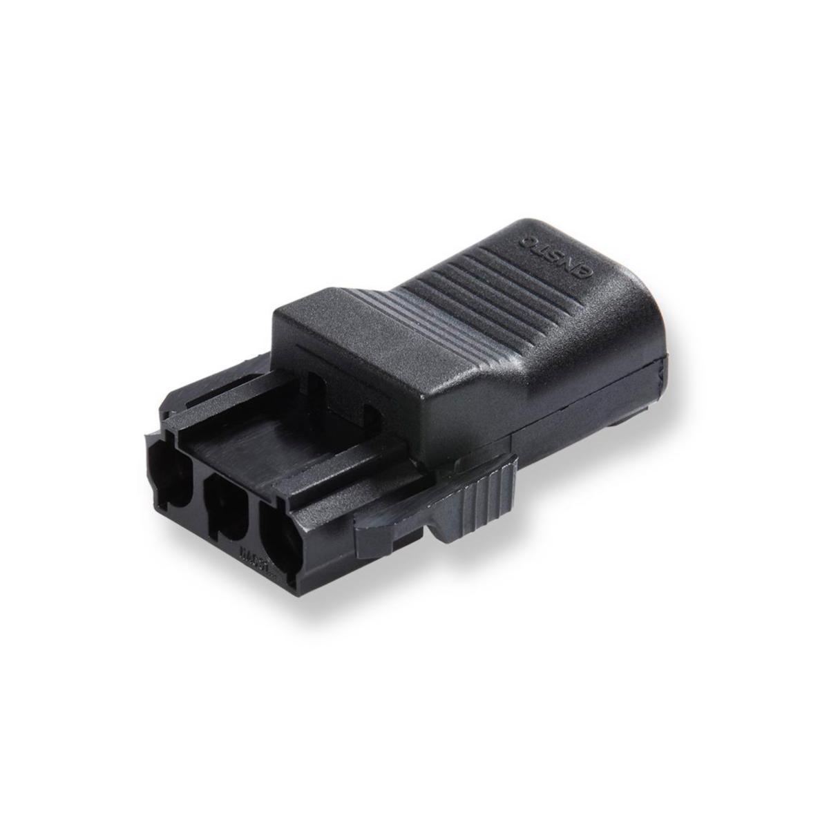 3-polig stickkontakt med dragavlastning - HANKONTAKT SVART 10ST NAC31S.BX2