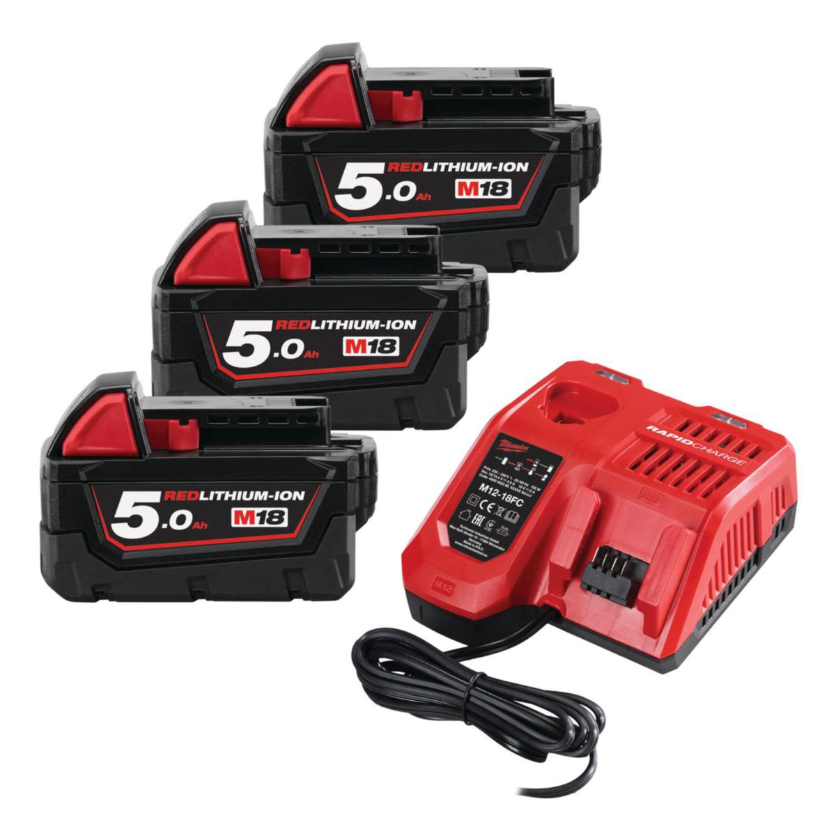 Battery Milwaukee M18 NRG-503 - BATTERY MILWAUKEE M18 NRG-503 18V 3X5.0AH LI-ION