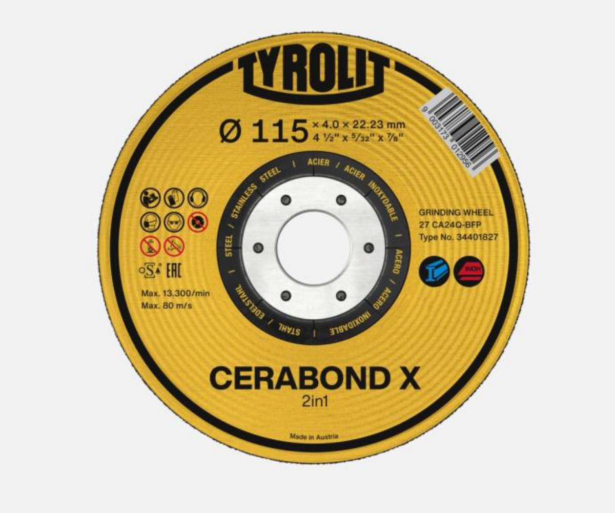 Navrondell Tyrolit Premium 2in1 Cerabond X - NAVRONDELL TYROLIT PREM. 2IN1 115x7x22 CA24Q-BFP CERABOND X