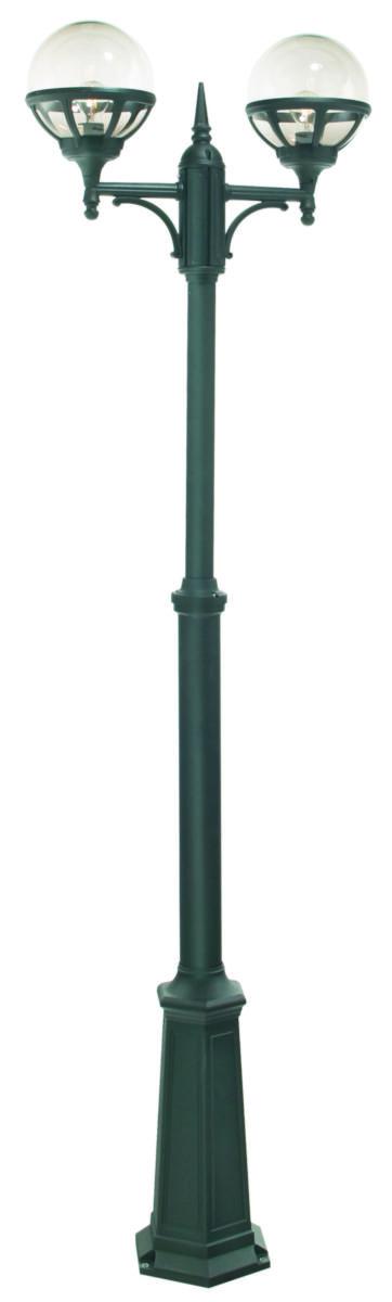 Stolparmatur Bologna rökfärgat glas, Norlys - STOLPE BOLOGNA SVART 362B 2X60W E27 KLAR IP43 (3 DELAR)