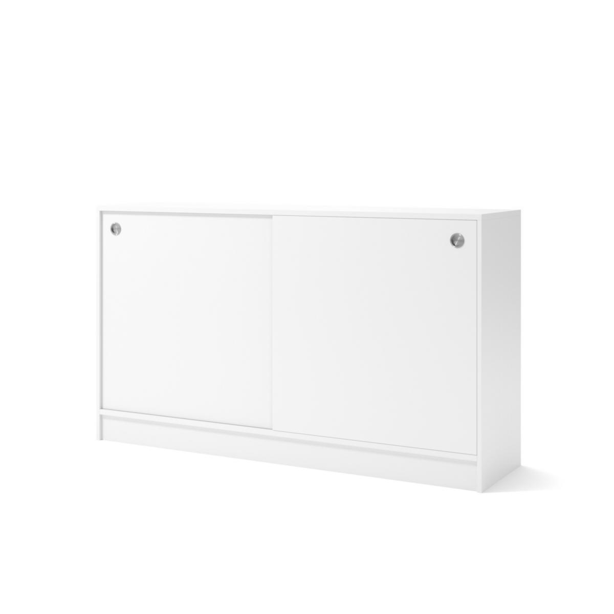 Förvaringsskåp med skjutdörrar och lås - SKÅP MED SKJUTDÖRRAR OCH LÅS VIT/MÖRK ASK B:1600 H:925