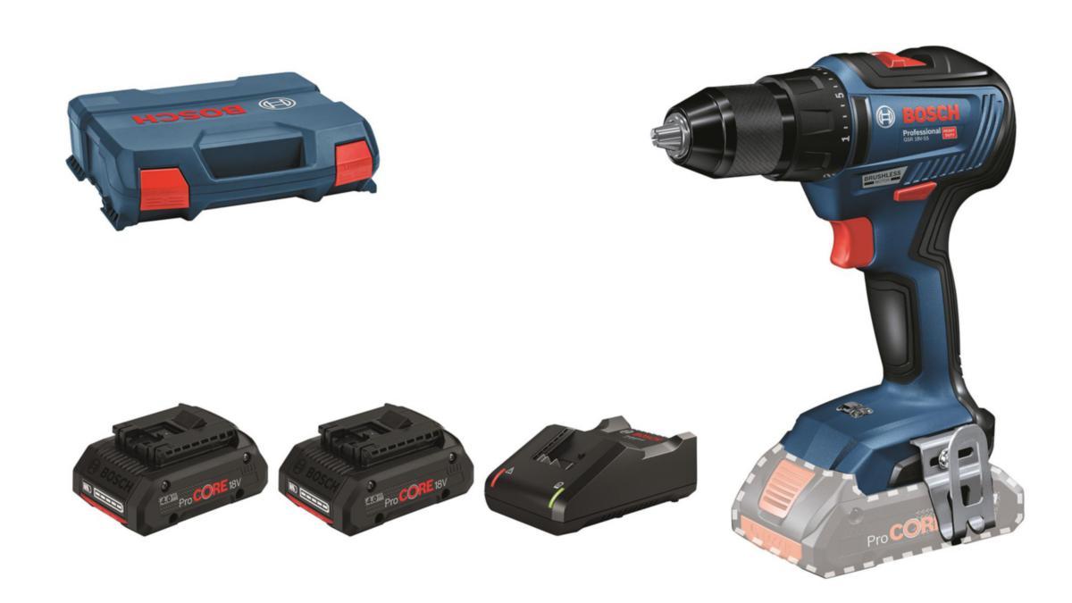 Skruvdragare Bosch GSR 18V-55 4.0 Ah - SKRUVDRAGARE BOSCH GSR 18V-55 2X4.0AH PROCORE 28/55 NM