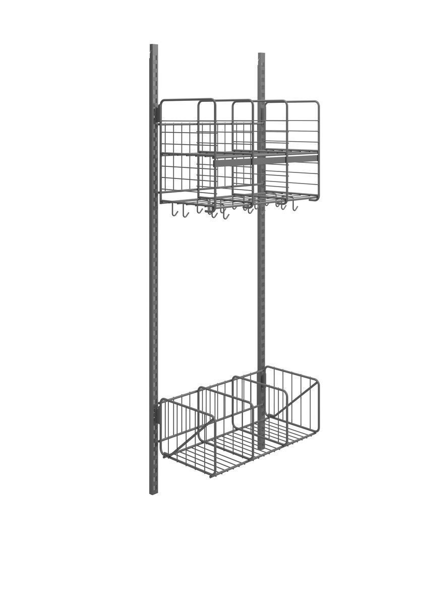 Kapprumsinredning Wille 3-fack vägg - KLÄDFACK WILLE 3-FACK 90 CM VÄGGHÄNGT GRÅ