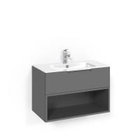 Tvättställsskåpspaket Crown Kommod 80x45 Antracit, Macro