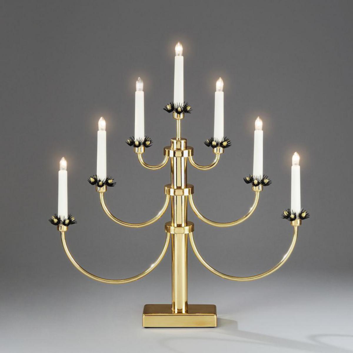 Candlestick - Elljusstake 7 lj metal mässing