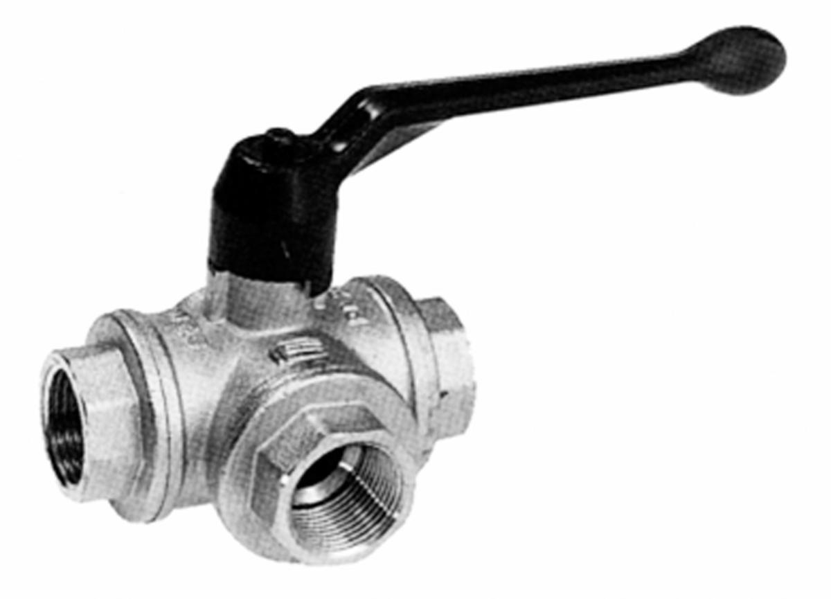 Kulventil AVI 1353, a-collection - 15 TREVÄGS KULV METALL PN40 AVI 1353 T-BORRAD INV GG