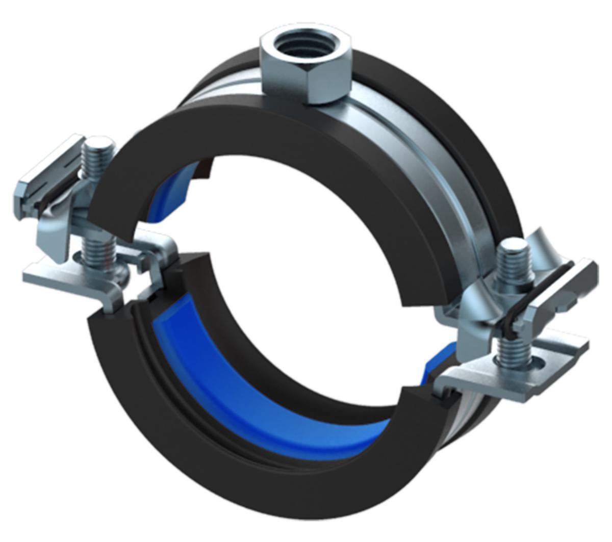 Rubber-Coated Two-Component M8 Clips 280, Jirva - CLAMP 280 40-46 MM JIRVA RUBBER-COATED M8- THREAD