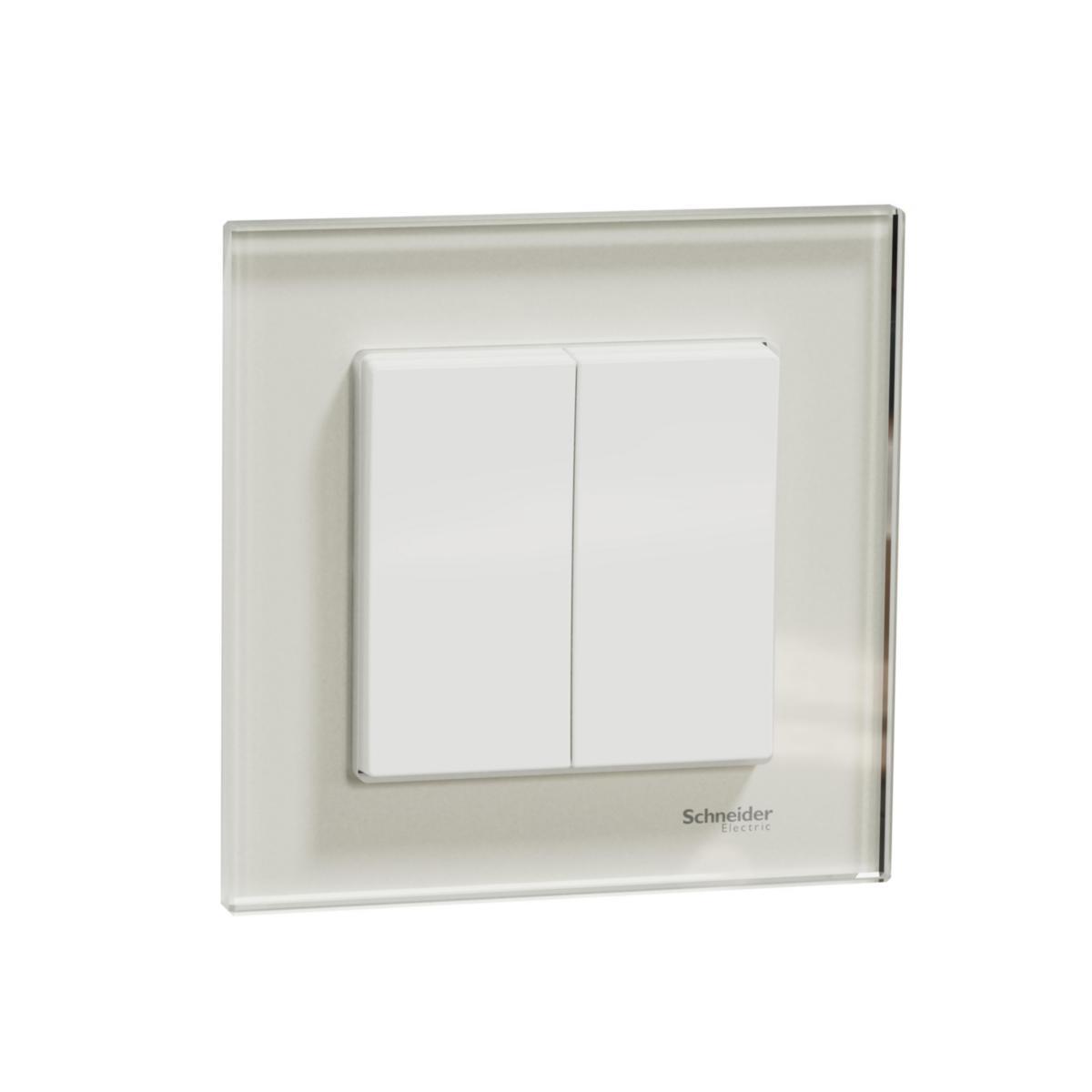 Switch recessed crystal white BP Exxact - Two-circuits, screw connection