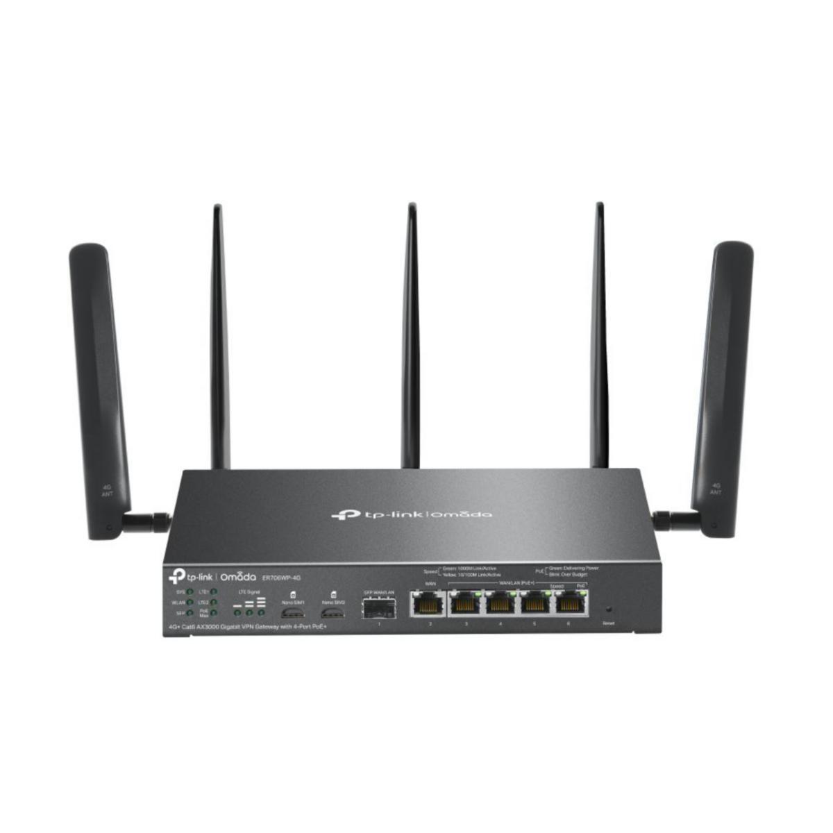 Omada 4G+ Cat6 AX3000 Gigabit VPN Gateway, ER706WP-4G - Gateway Omada AX3000 4G ER706WP-4G