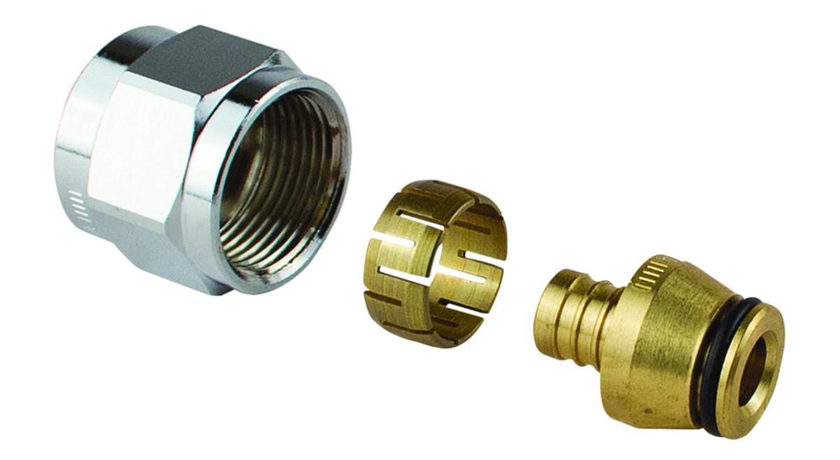 FPL-X Kopplingsset förnicklad PEX DR, Uponor - UPONOR FPL-X KOPPLINGSSET FÖRNICKLAD DR 16X2.0-M22FT