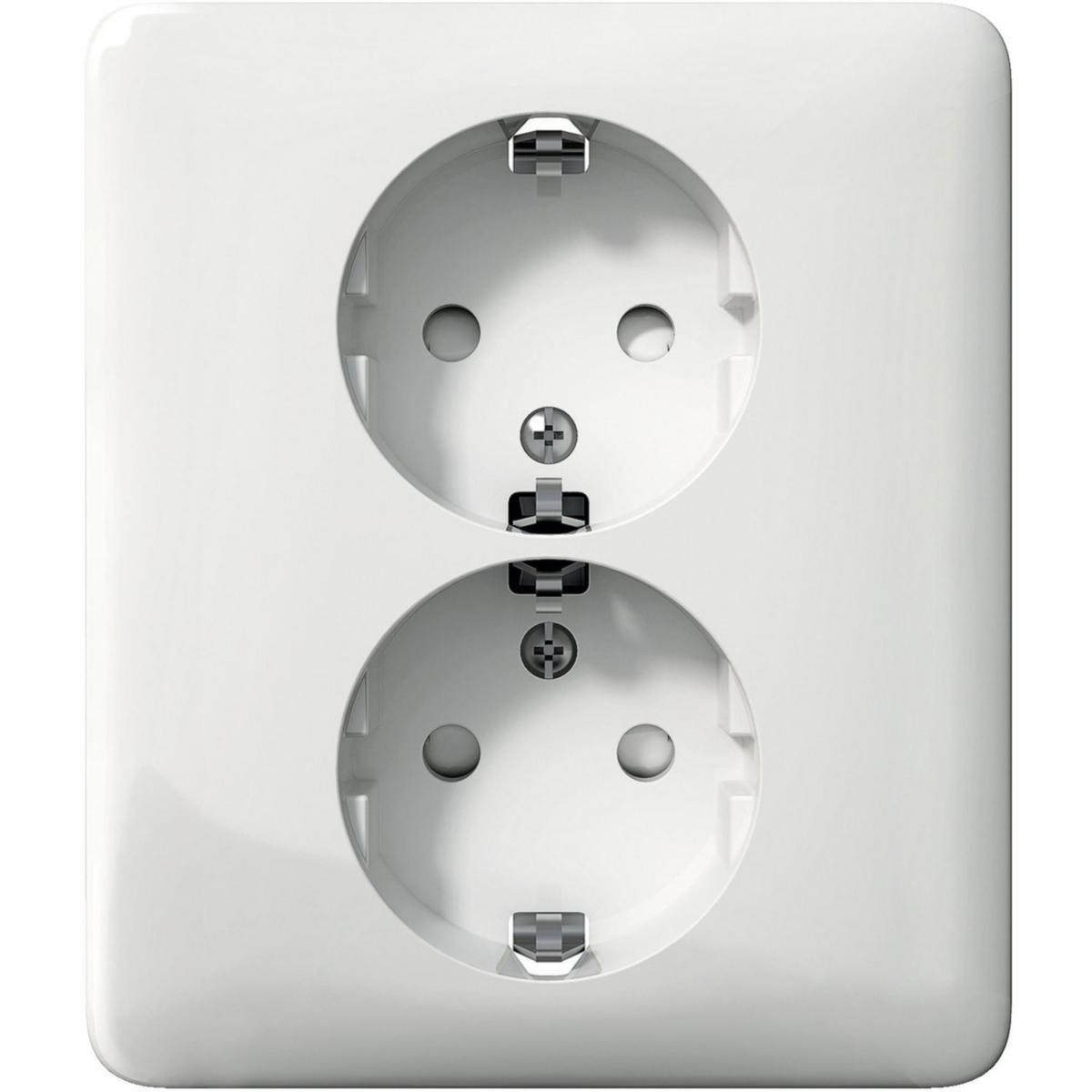 Wall socket 2-way Primo-design - WALL SOCKET 2W W CLAWS Q WH EXXACT PRIMO