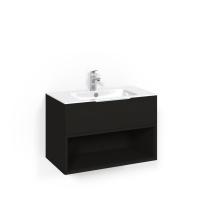 Tvättställsskåpspaket Crown Kommod 80x45 Svart Ek, Macro