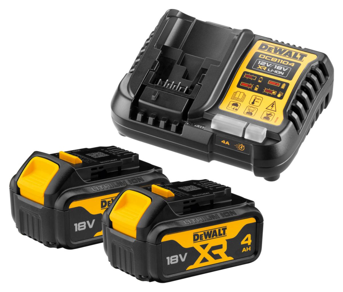 Batterikit DEWALT DCB1104 - BATTERIKIT DEWALT DCB1104M2-QW 18V XR 2X4.0AH,1XDCB1104