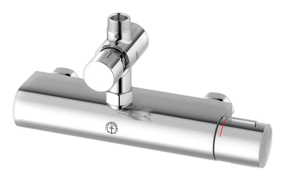 Duschblandare Nya Nautic - termostat med tryckventil, Gustavsberg - GBG NYA NAUTIC DUSCH BLANDARE 150C/C, MED TRYCKVENTIL