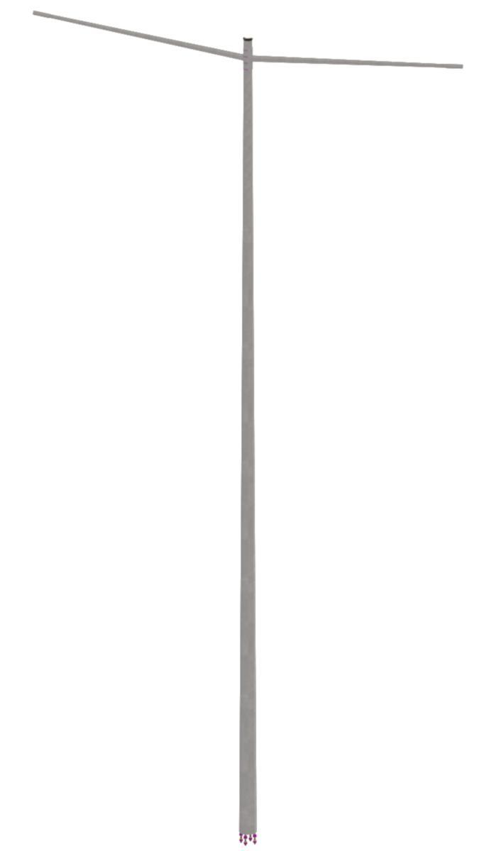 Stolpe ESV med dubbelarm, Varmförzinkning - STOLPE 10M 1.5M DUBBELARM RL ESV-D