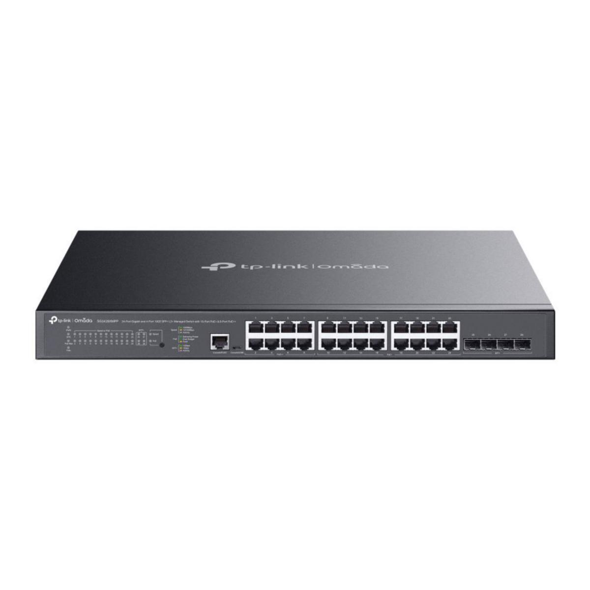 Omada Switch 24-Port Gigabit and 4-Port 10GE SFP+ L2+ 16-Port PoE+ 8-Port PoE++, SG3428XMPP - GIGABITSWITCH L2 24P SFP POE SG3428XMPP